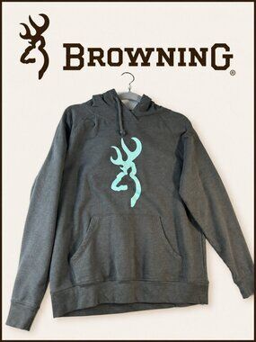 Browning Womenâs Grey Logo Hoodie â Size Large